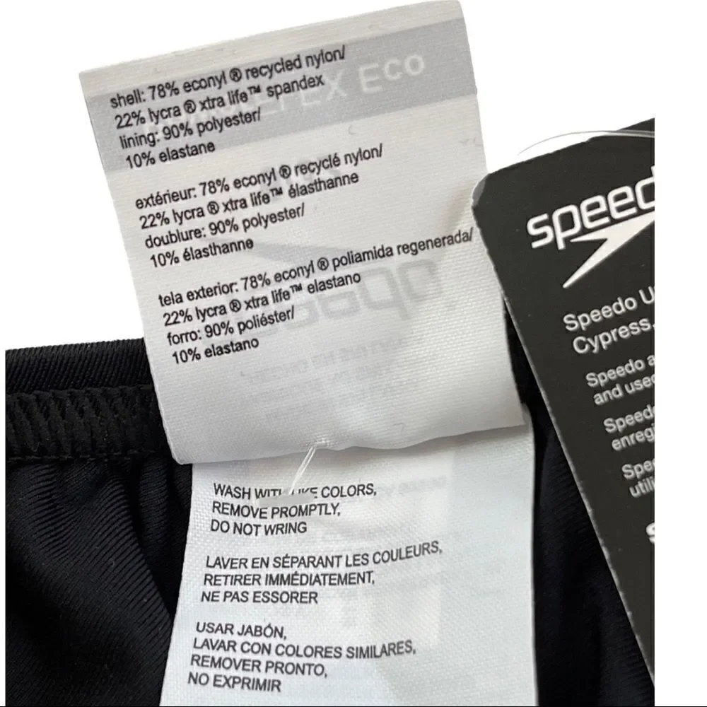 Speedo Moderate Ultraback PowerFLEX Performance Swimsuit • 32 • Black • NWT